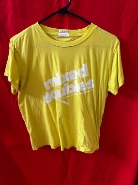 MOTHER Yellow 'Mixed Doubles' Graphic Tee